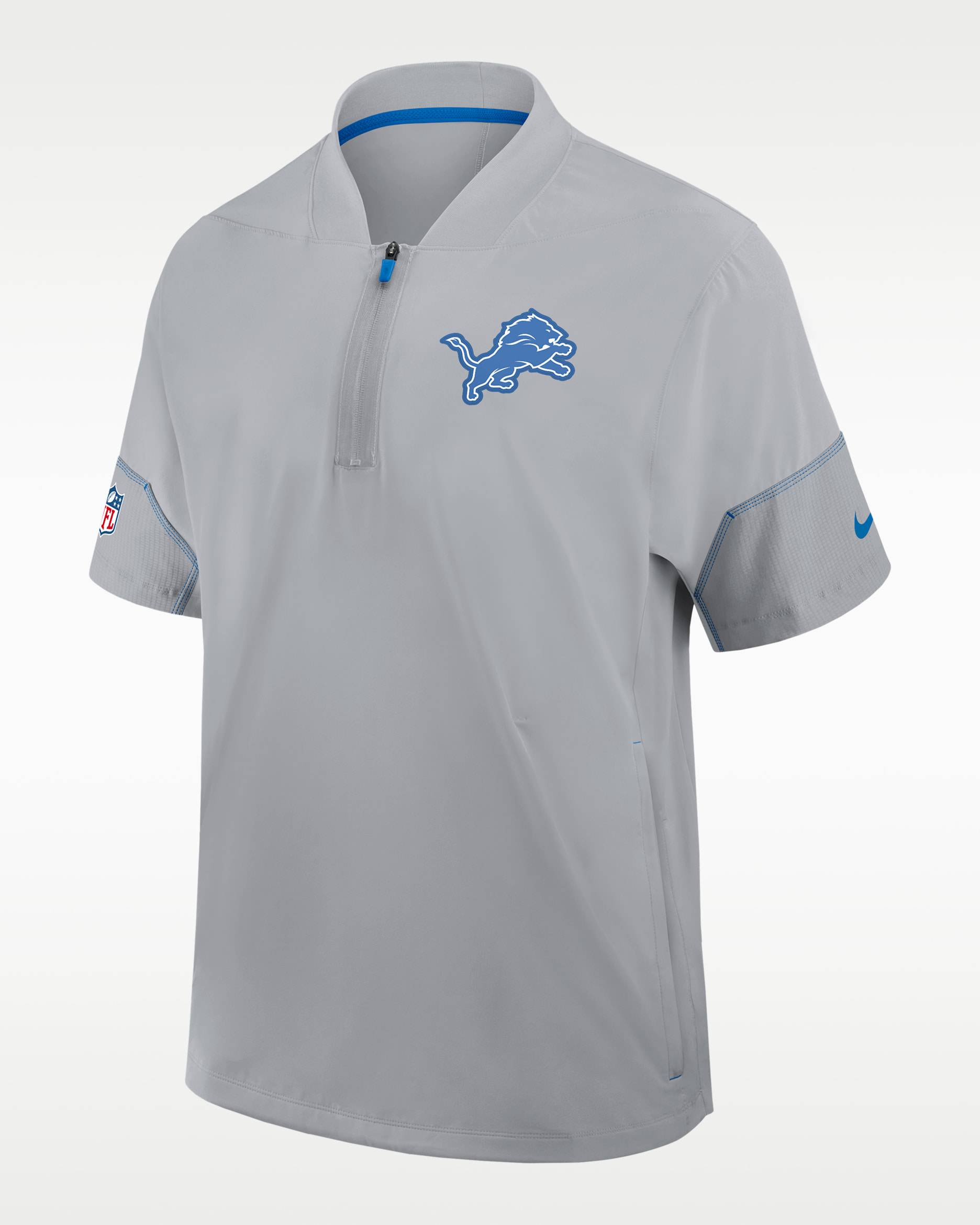 Detroit Lions Sideline Coach Men's Nike NFL 1/2-Zip Short-Sleeve